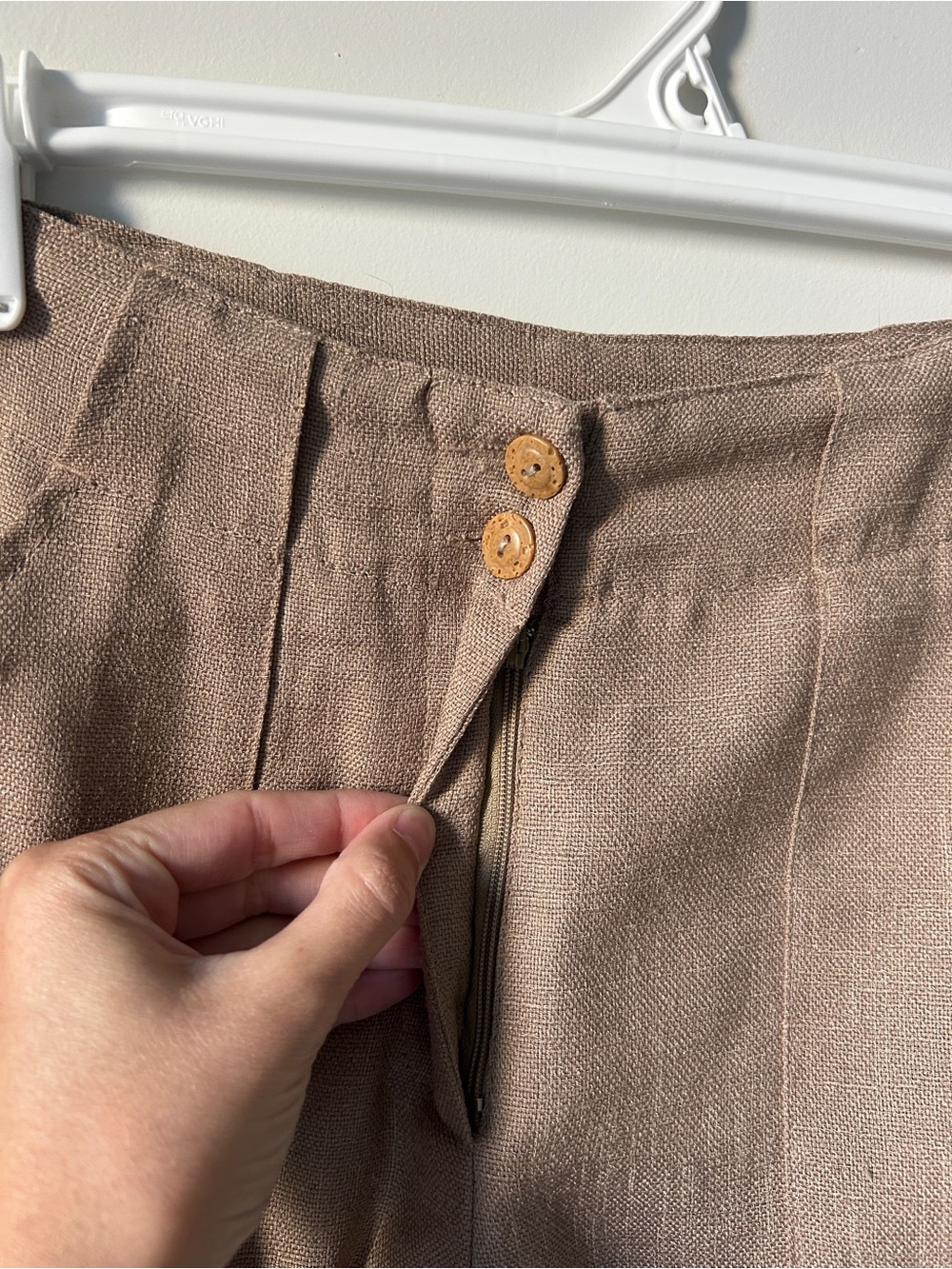 Men's Casual Brown Linen-Blend Pants - Picture 4 of 8